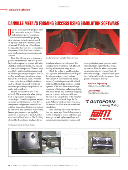 Danville Metal’s Forming Success Using Simulation Software (PDF 385 Ko)